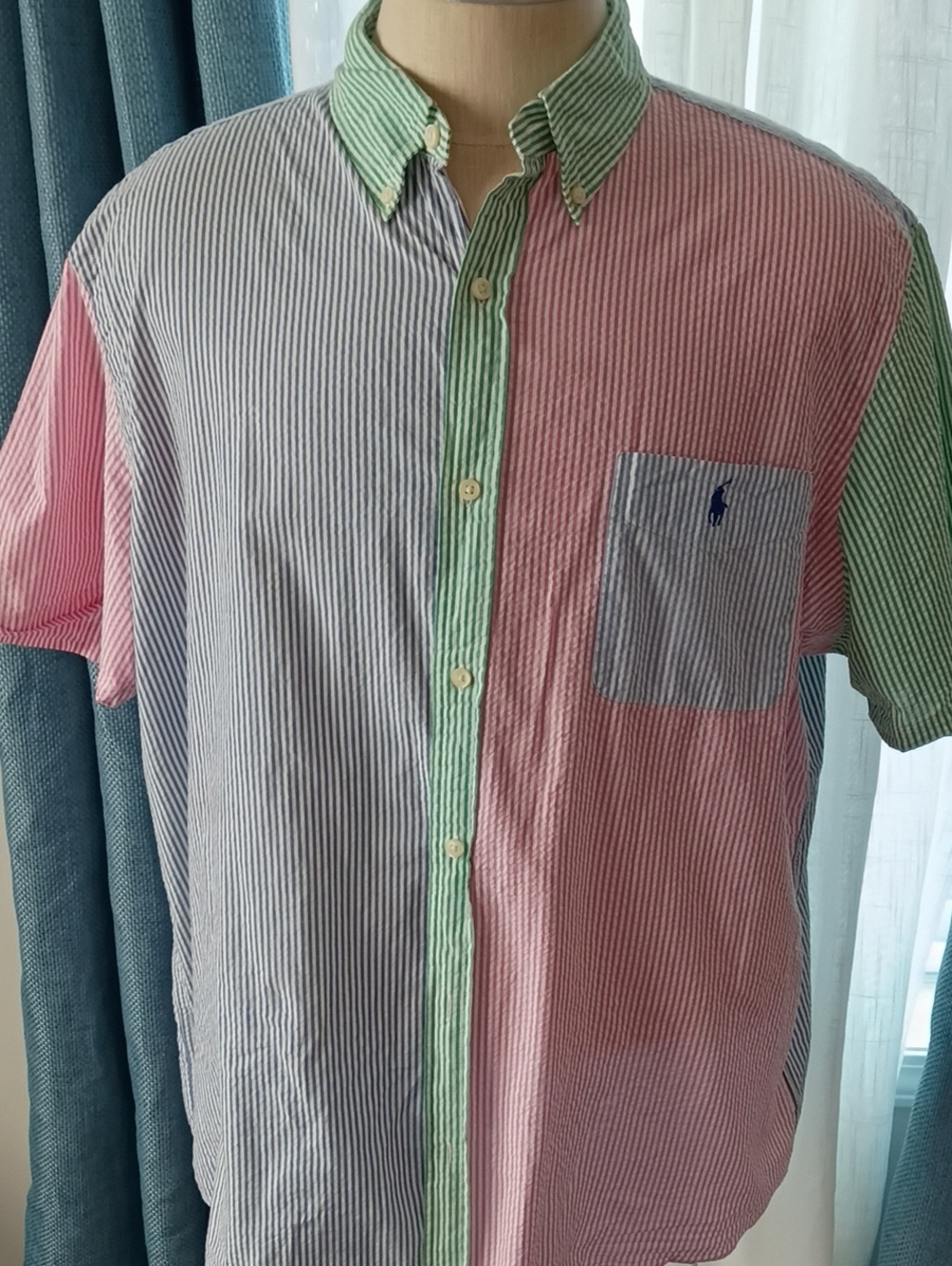 Polo by Ralph Lauren Multicolor Striped Seersucker Button-Down Shirt